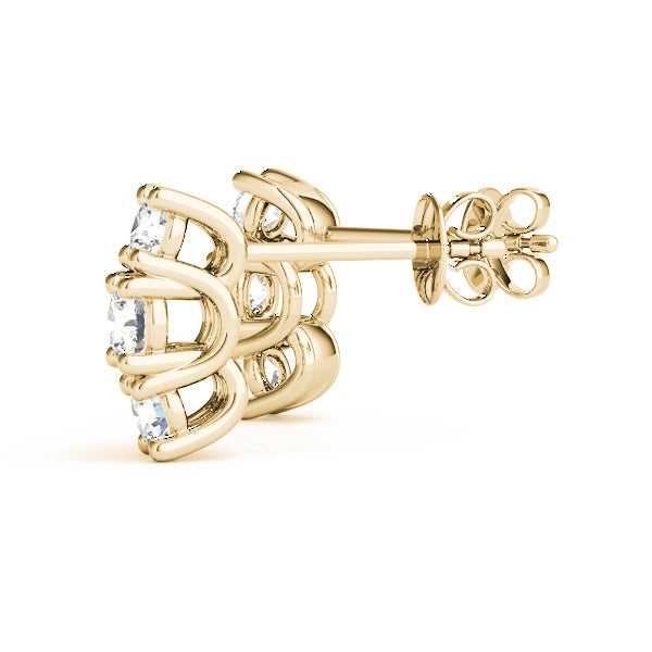 Tri-Stone Diamond Earrings