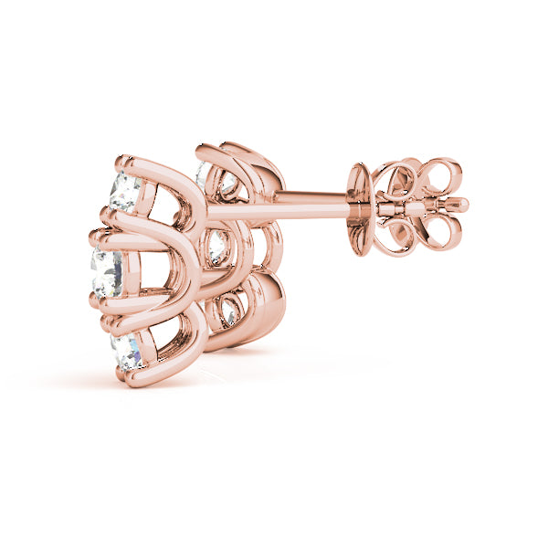 Tri-Stone Diamond Earrings