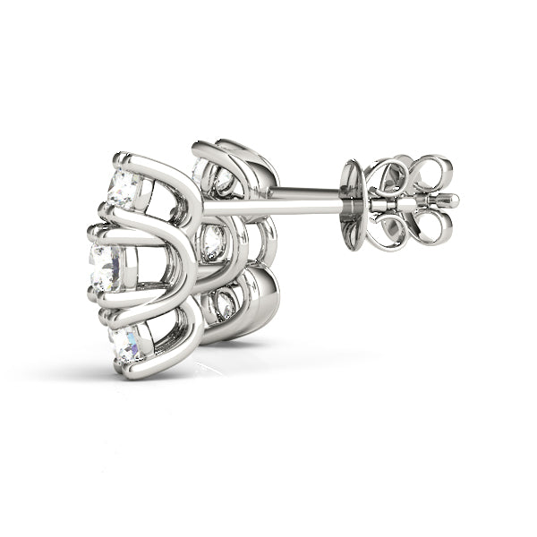 Tri-Stone Diamond Earrings